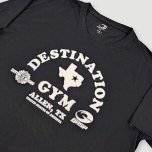 GASP Destination Standard Tee Mens XL Black Allen TX Gym Workout Bobybuilding